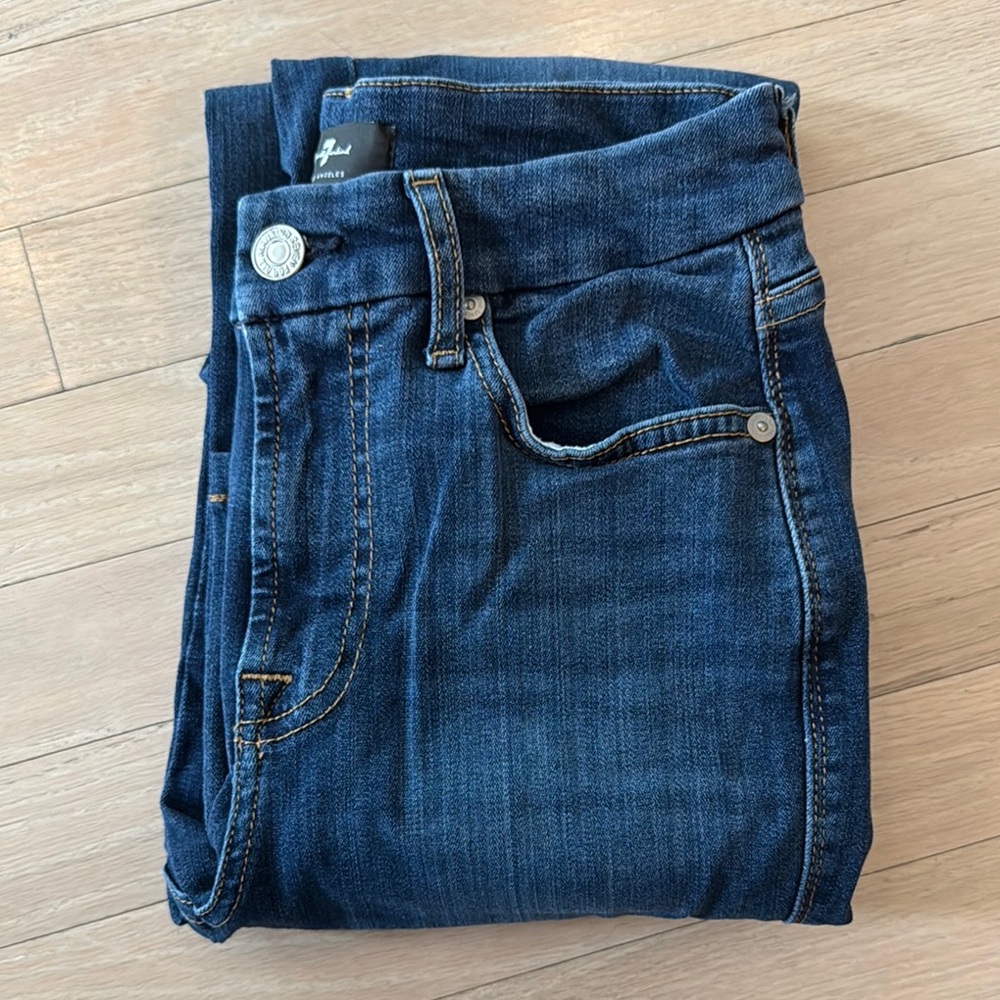 7 for all Mankind Kimmie Straight Dark Blue Jeans